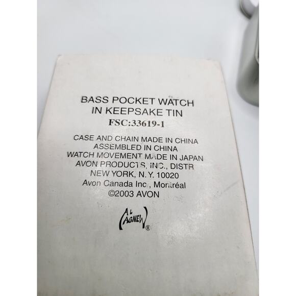 Avon Al Agnew Bass Pocket Watch NOS w Tin 2003 Majestic Waters main image 9